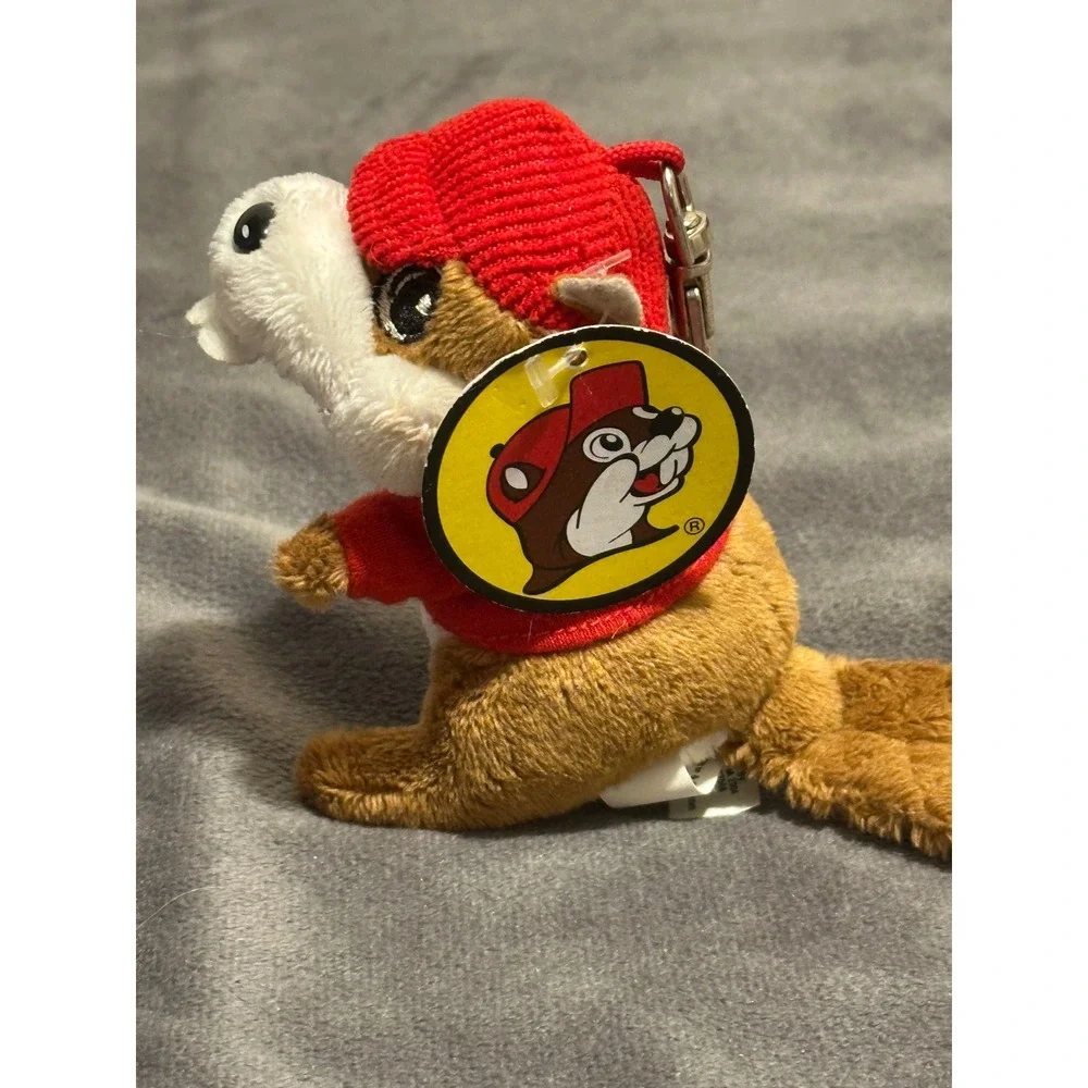 Buc-ee's Beaver Plush Keychain Red Hat and Shirt Texas Souvenir 5 Inch NWT